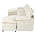 Roomfitters U-förmiges Chenille-Sofa mit verstellbaren Armlehnenkissen, perfekt für Wohnzimmer, Büros, geräumige Bereiche