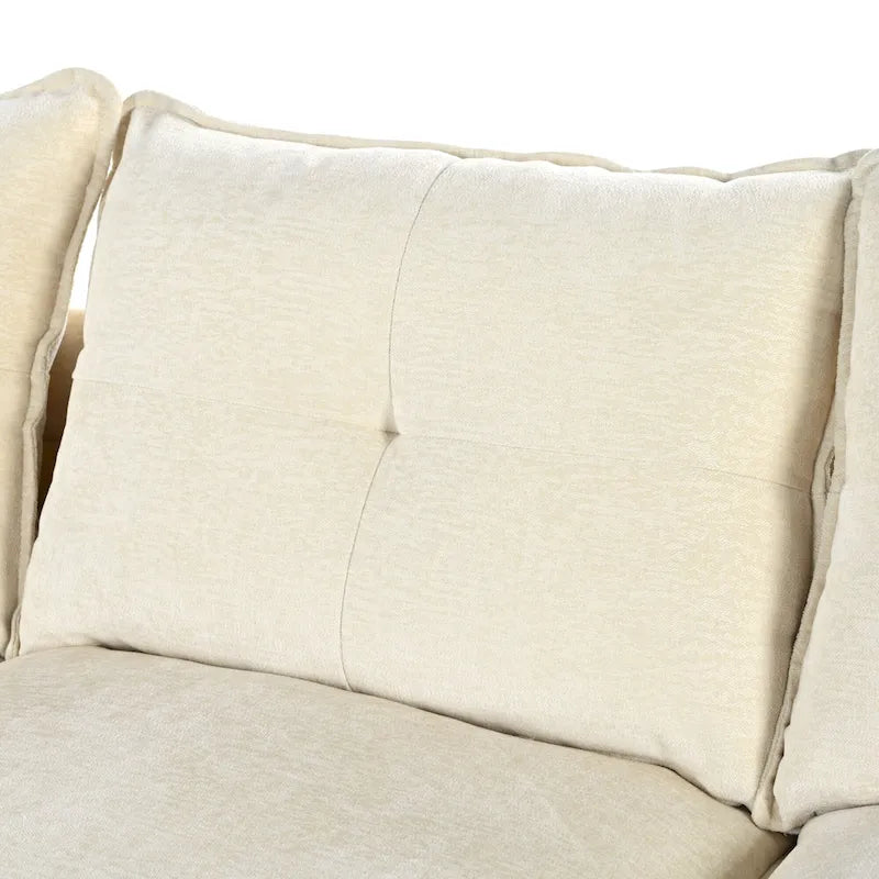 Roomfitters U-förmiges Chenille-Sofa mit verstellbaren Armlehnenkissen, perfekt für Wohnzimmer, Büros, geräumige Bereiche