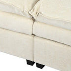 Roomfitters U-förmiges Chenille-Sofa mit verstellbaren Armlehnenkissen, perfekt für Wohnzimmer, Büros, geräumige Bereiche