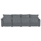 Roomfitters U-förmiges Chenille-Sofa mit verstellbaren Armlehnenkissen, perfekt für Wohnzimmer, Büros, geräumige Bereiche