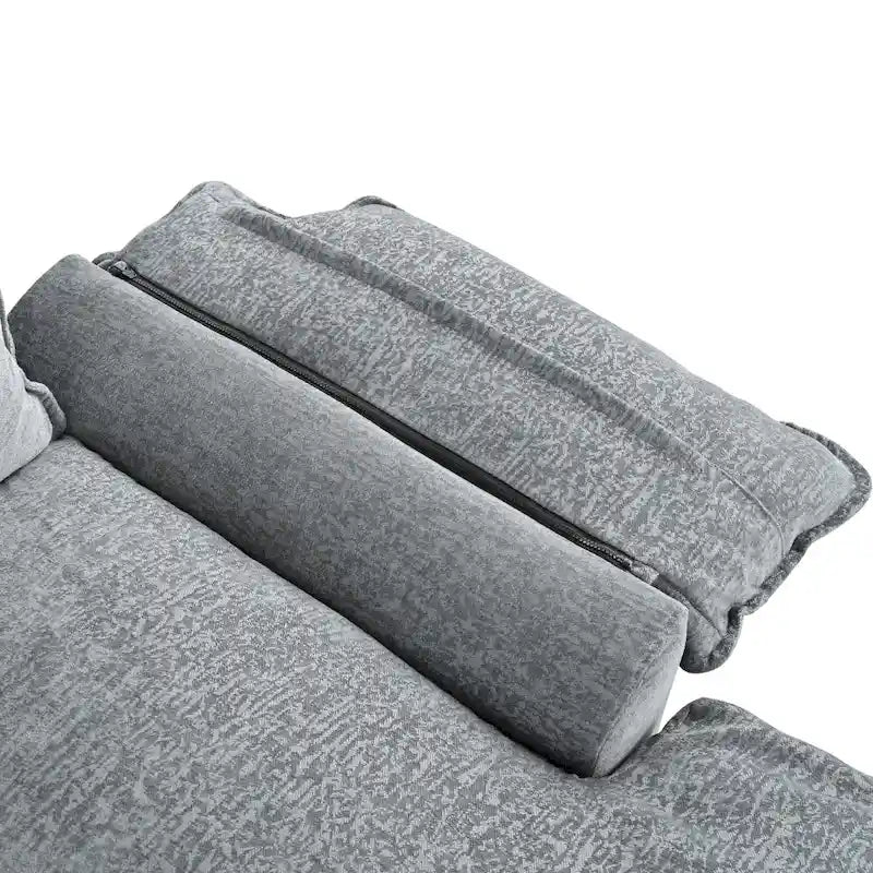 Roomfitters U-förmiges Chenille-Sofa mit verstellbaren Armlehnenkissen, perfekt für Wohnzimmer, Büros, geräumige Bereiche