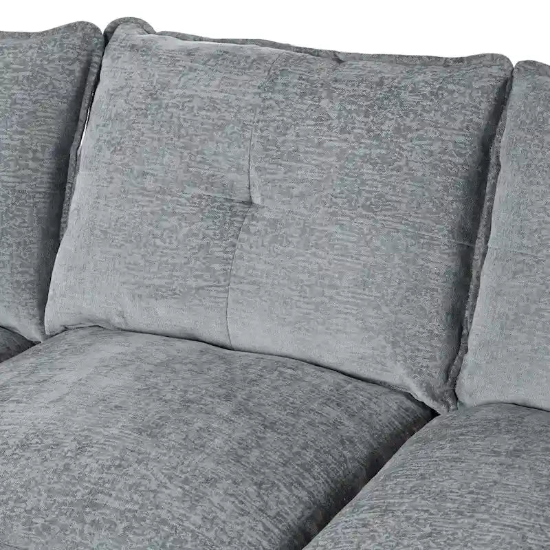 Roomfitters U-förmiges Chenille-Sofa mit verstellbaren Armlehnenkissen, perfekt für Wohnzimmer, Büros, geräumige Bereiche