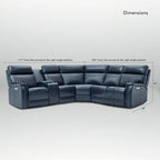 Sofa mit Konsolenbox, verstellbarer Kopfstütze, USB- und USB-C-Anschluss, 1 motorisierter Sessel ohne Armlehnen, aus echtem Leder und mit elektrischer Relaxfunktion