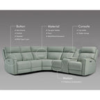 104" breites Sektionssofa aus echtem Leder mit motorisierter Relaxfunktion, Zero Gravity, verstellbaren Kopfstützen, USB-Anschlüssen und Konsole