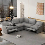 Elektrisches Ecksofa mit Relaxfunktion, Becherhaltern, USB-Anschlüssen und Steckdose für das Wohnzimmer