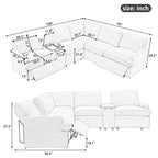 Elektrisches Ecksofa mit Relaxfunktion, Becherhaltern, USB-Anschlüssen und Steckdose für das Wohnzimmer