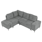 Elektrisches Ecksofa mit Relaxfunktion, Becherhaltern, USB-Anschlüssen und Steckdose für das Wohnzimmer
