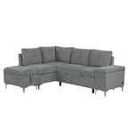 Elektrisches Ecksofa mit Relaxfunktion, Becherhaltern, USB-Anschlüssen und Steckdose für das Wohnzimmer