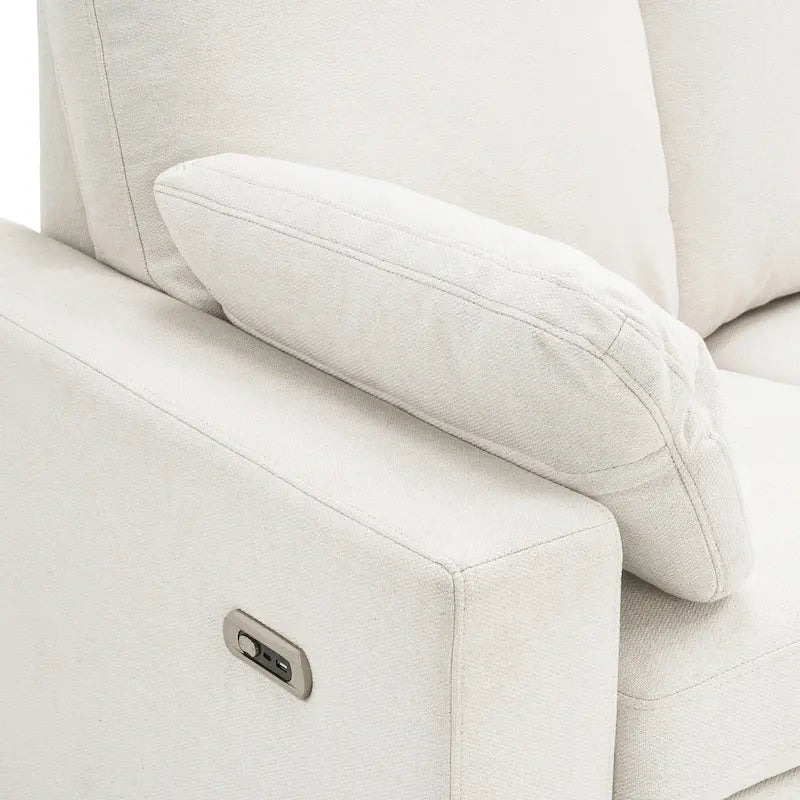 Sofa mit elektrischer Relaxfunktion, 2 Ablageschubladen und USB-Anschlüssen, L-förmiges Ecksofa für Heimkino im Wohnzimmer