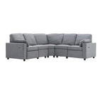 Sofa mit elektrischer Relaxfunktion, 2 Ablageschubladen und USB-Anschlüssen, L-förmiges Ecksofa für Heimkino im Wohnzimmer