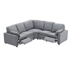 Sofa mit elektrischer Relaxfunktion, 2 Ablageschubladen und USB-Anschlüssen, L-förmiges Ecksofa für Heimkino im Wohnzimmer