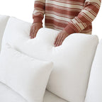 Großes Ecksofa aus Leinen für das Wohnzimmer-Set