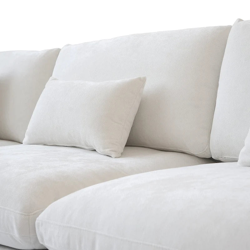 Großes Ecksofa aus Leinen für das Wohnzimmer-Set