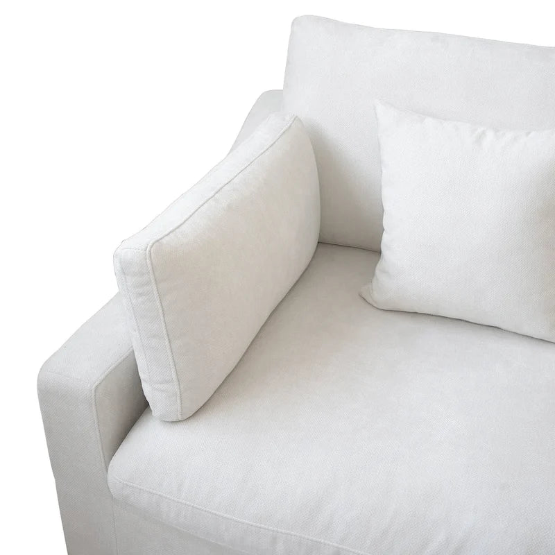 Großes Ecksofa aus Leinen für das Wohnzimmer-Set