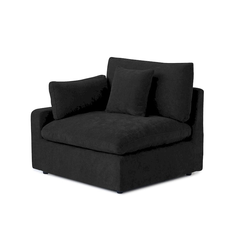 Großes Ecksofa aus Leinen für das Wohnzimmer-Set