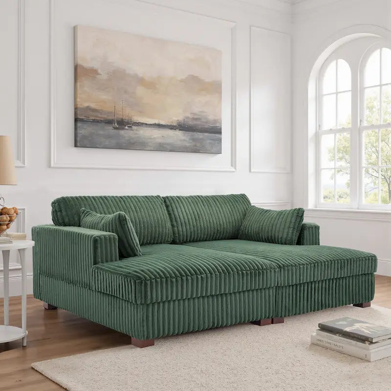 Sophia 84 W Plüsch Cord Samt Recamiere Modulsofa