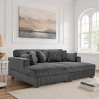 Sophia 84 W Plüsch Cord Samt Recamiere Modulsofa