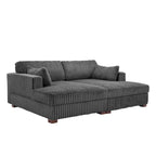 Sophia 84 W Plüsch Cord Samt Recamiere Modulsofa