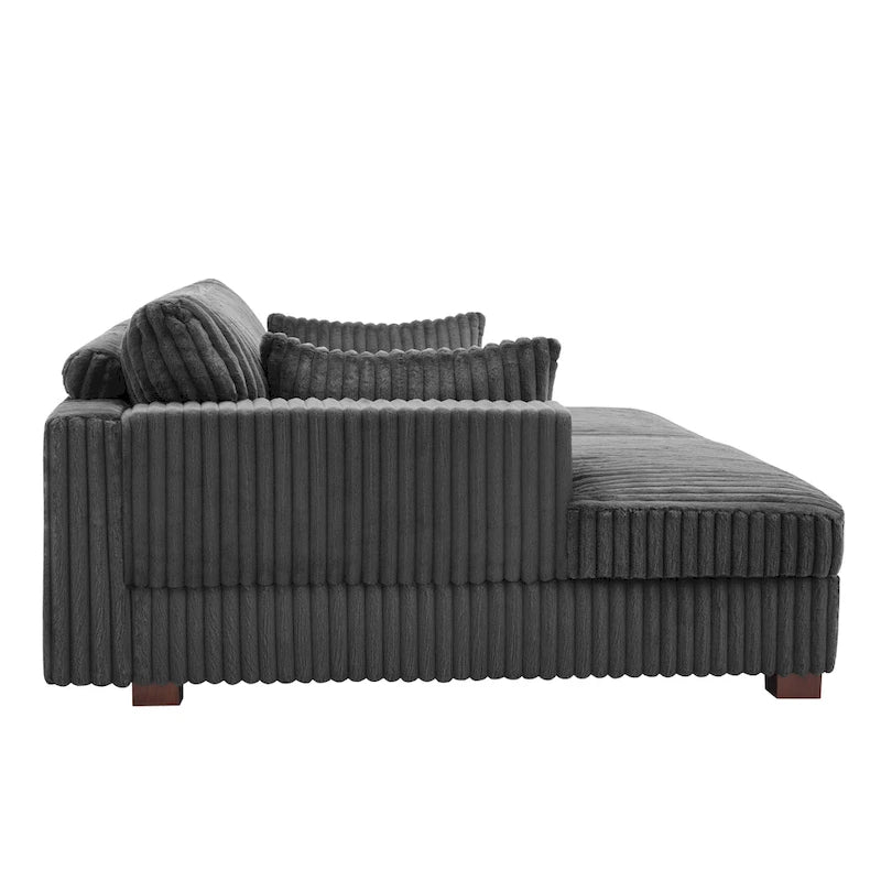 Sophia 84 W Plüsch Cord Samt Recamiere Modulsofa