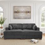 Sophia 84 W Plüsch Cord Samt Recamiere Modulsofa