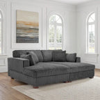 Sophia 84 W Plüsch Cord Samt Recamiere Modulsofa