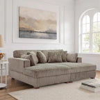 Sophia 84 W Plüsch Cord Samt Recamiere Modulsofa