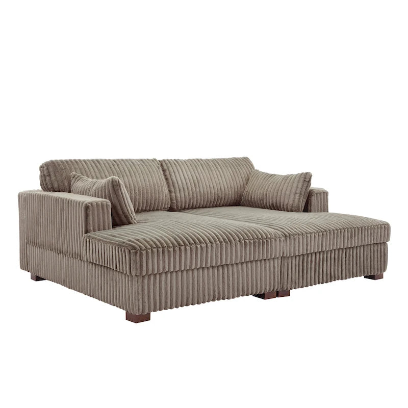 Sophia 84 W Plüsch Cord Samt Recamiere Modulsofa