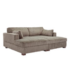 Sophia 84 W Plüsch Cord Samt Recamiere Modulsofa
