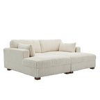 Sophia 84 W Plüsch Cord Samt Recamiere Modulsofa