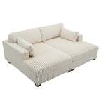 Sophia 84 W Plüsch Cord Samt Recamiere Modulsofa
