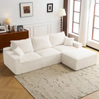 GDFStudio - Olivia Morgan Ultraweiches, modulares 110-Zoll L-förmiges Wolkensofa ohne Montage, voller Kompressionskomfort