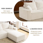 GDFStudio - Olivia Morgan Ultraweiches, modulares 110-Zoll L-förmiges Wolkensofa ohne Montage, voller Kompressionskomfort