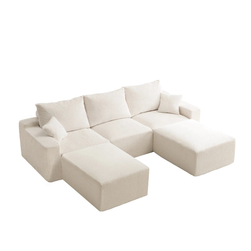 GDFStudio - Olivia Morgan Ultraweiches, modulares 110-Zoll L-förmiges Wolkensofa ohne Montage, voller Kompressionskomfort