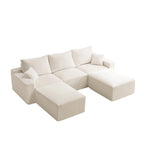 GDFStudio - Olivia Morgan Ultraweiches, modulares 110-Zoll L-förmiges Wolkensofa ohne Montage, voller Kompressionskomfort