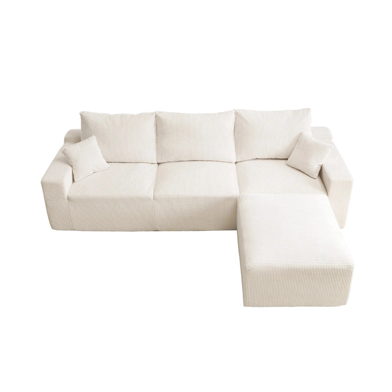 GDFStudio - Olivia Morgan Ultraweiches, modulares 110-Zoll L-förmiges Wolkensofa ohne Montage, voller Kompressionskomfort