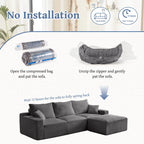 GDFStudio - Olivia Morgan Ultraweiches, modulares 110-Zoll L-förmiges Wolkensofa ohne Montage, voller Kompressionskomfort