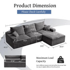 GDFStudio - Olivia Morgan Ultraweiches, modulares 110-Zoll L-förmiges Wolkensofa ohne Montage, voller Kompressionskomfort