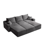 GDFStudio - Olivia Morgan Ultraweiches, modulares 110-Zoll L-förmiges Wolkensofa ohne Montage, voller Kompressionskomfort