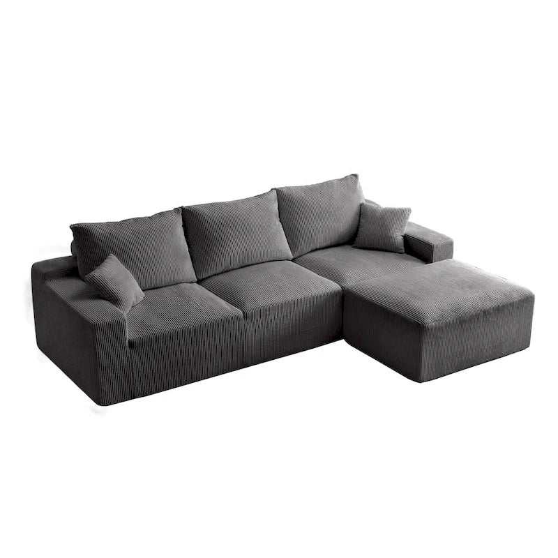 GDFStudio - Olivia Morgan Ultraweiches, modulares 110-Zoll L-förmiges Wolkensofa ohne Montage, voller Kompressionskomfort