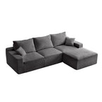 GDFStudio - Olivia Morgan Ultraweiches, modulares 110-Zoll L-förmiges Wolkensofa ohne Montage, voller Kompressionskomfort