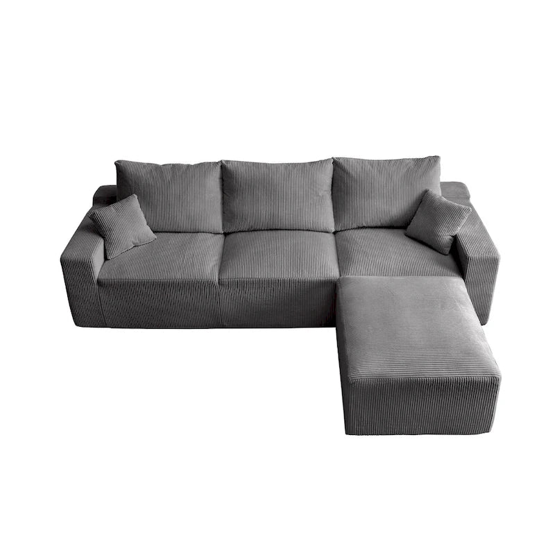 GDFStudio - Olivia Morgan Ultraweiches, modulares 110-Zoll L-förmiges Wolkensofa ohne Montage, voller Kompressionskomfort