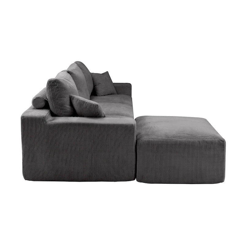 GDFStudio - Olivia Morgan Ultraweiches, modulares 110-Zoll L-förmiges Wolkensofa ohne Montage, voller Kompressionskomfort