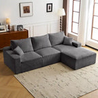 GDFStudio - Olivia Morgan Ultraweiches, modulares 110-Zoll L-förmiges Wolkensofa ohne Montage, voller Kompressionskomfort