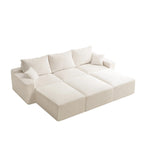GDFStudio - Olivia Morgan Ultraweiches, modulares 110-Zoll L-förmiges Wolkensofa ohne Montage, voller Kompressionskomfort