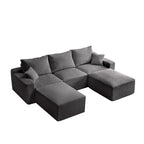 GDFStudio - Olivia Morgan Ultraweiches, modulares 110-Zoll L-förmiges Wolkensofa ohne Montage, voller Kompressionskomfort