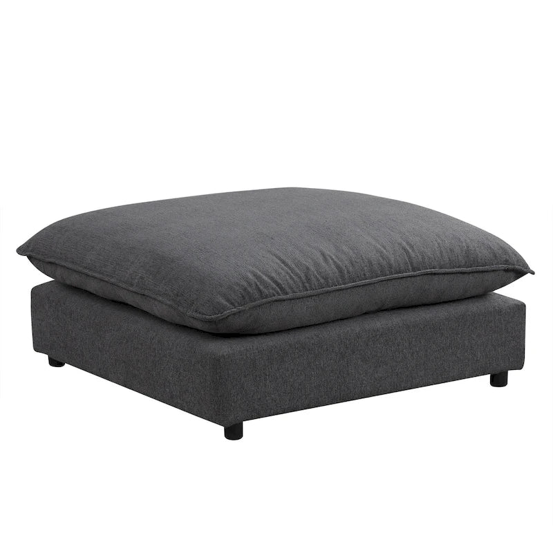 Schnittsofa Cloud Sofa, Chenille Polster-Sofa Couch mit beweglichem Ottomanen, Ladeanschlüssen und 3 Rückenkissen
