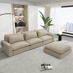 Schnittsofa Cloud Sofa, Chenille Polster-Sofa Couch mit beweglichem Ottomanen, Ladeanschlüssen und 3 Rückenkissen