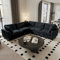 Modulares Sektionalsofa, umwandelbares V-förmiges Sofa für Wohnzimmer, tiefes Wolkensofa, 5-Sitzer bequemes Modulsofa