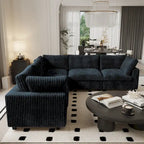 Modulares Sektionalsofa, umwandelbares V-förmiges Sofa für Wohnzimmer, tiefes Wolkensofa, 5-Sitzer bequemes Modulsofa
