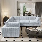 Modulares Sektionalsofa, umwandelbares V-förmiges Sofa für Wohnzimmer, tiefes Wolkensofa, 5-Sitzer bequemes Modulsofa